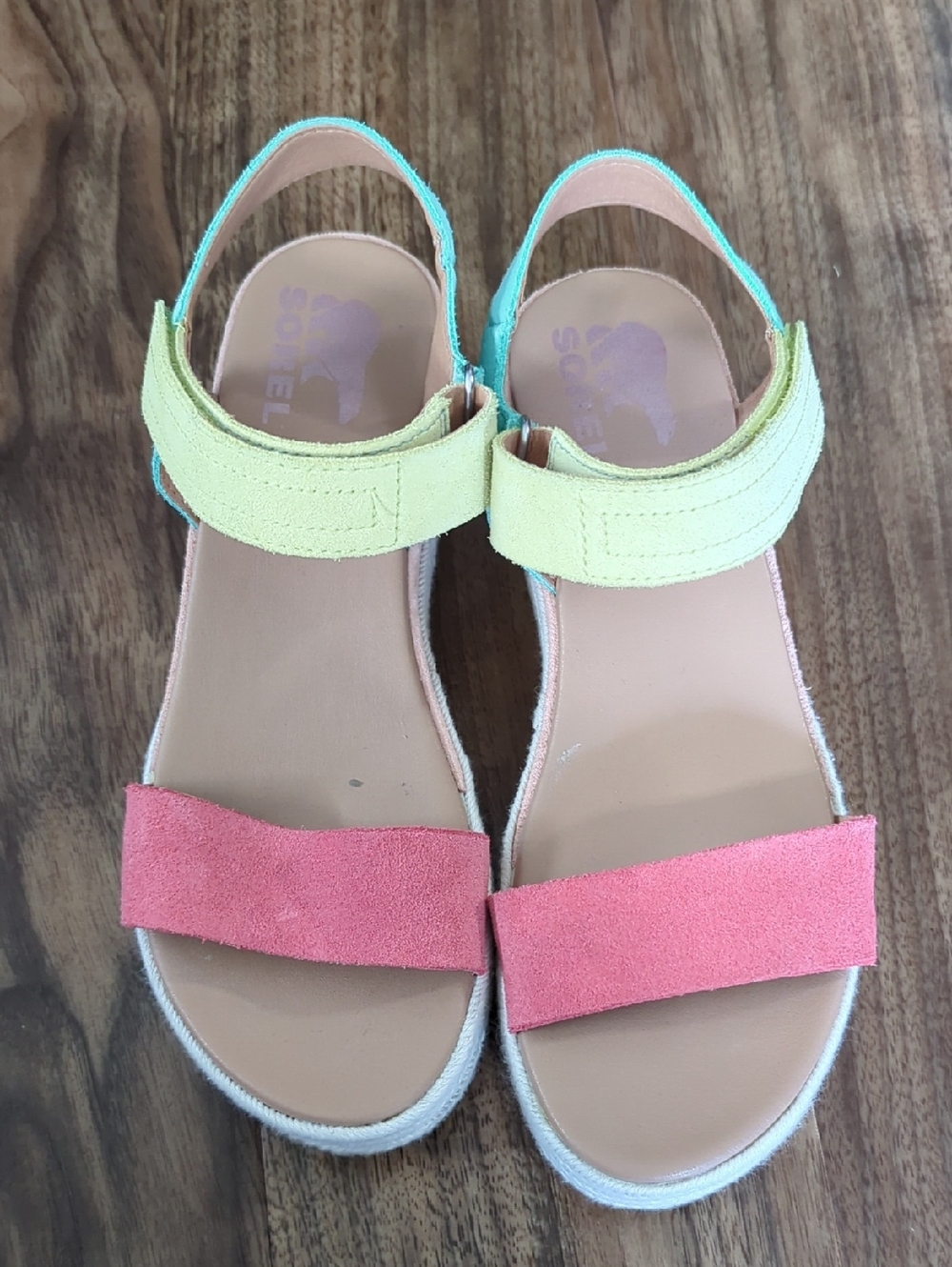 Sorel Cameron Flatform Platform Sandal Hot Coral & Sea Salt